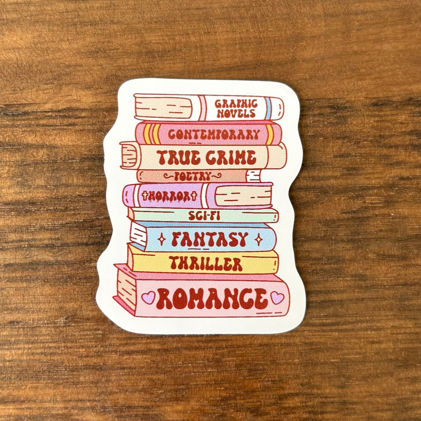 Book Stack Vinyl Die Cut Sticker
