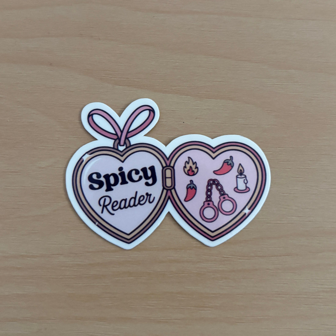 Spicy Reader Locket Vinyl Die Cut Laminated Sticker