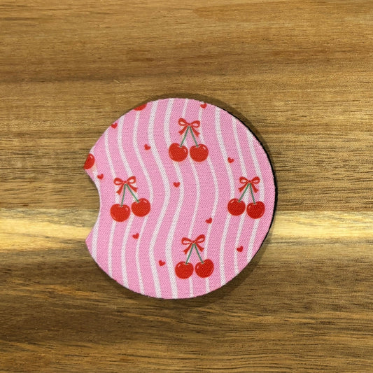 coquette cherry car coasters