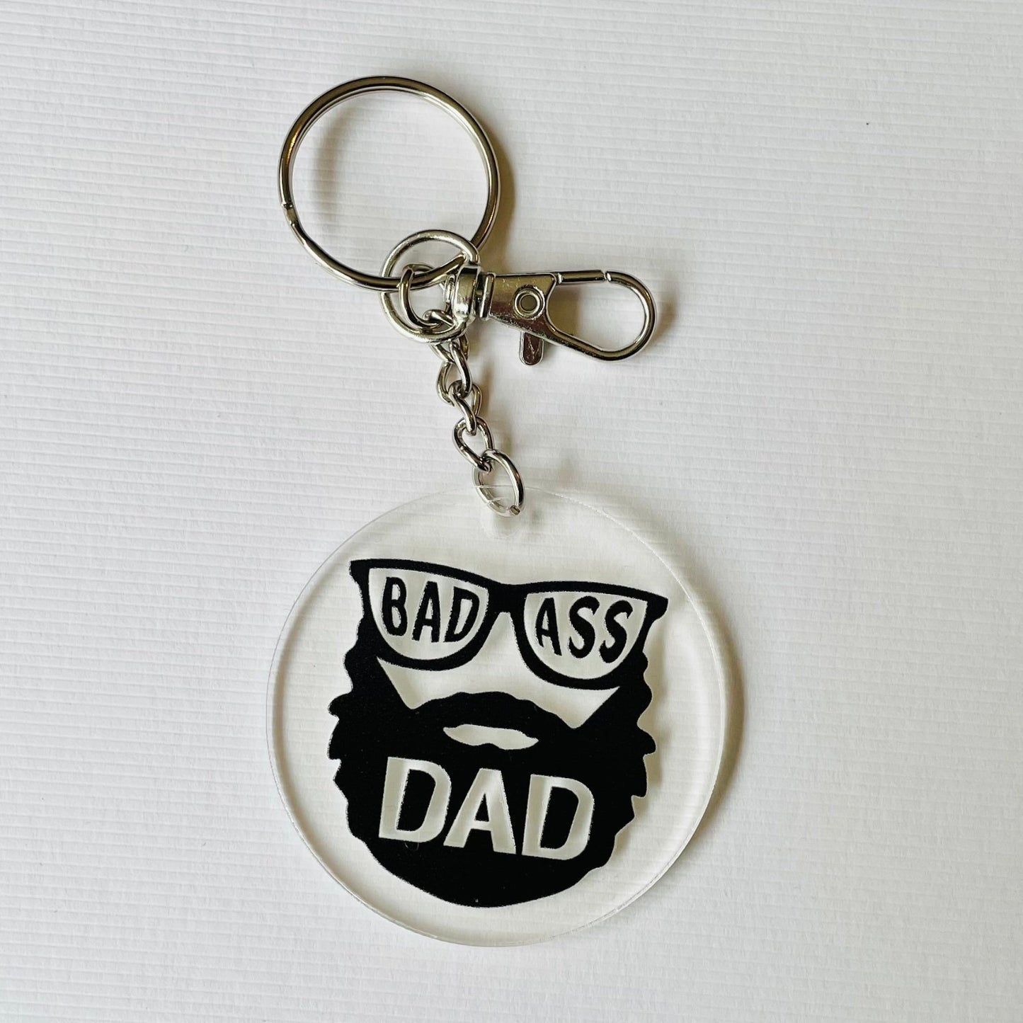 Badass Dad Acrylic Keyrings with UV DTF images - Parent Themed