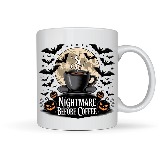 Nightmare Before Coffee White Ceramic Mugs 11oz or 15oz