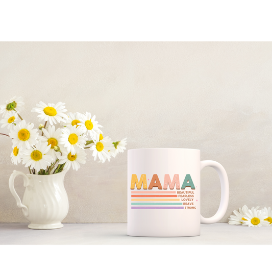 Mama White Ceramic Mugs 11oz or 15oz, 2 designs available