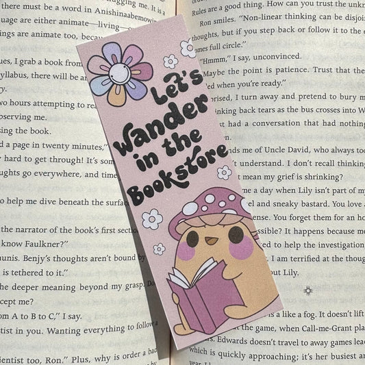 Let's Wander in the Bookstore Laminated Bookmark