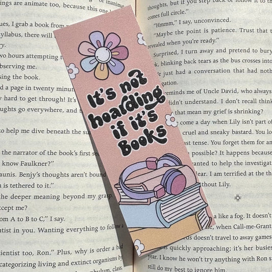 It's Not Hoarding if it's Books Laminated Bookmark
