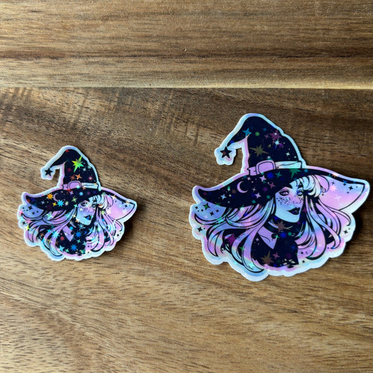 holographic witch sticker