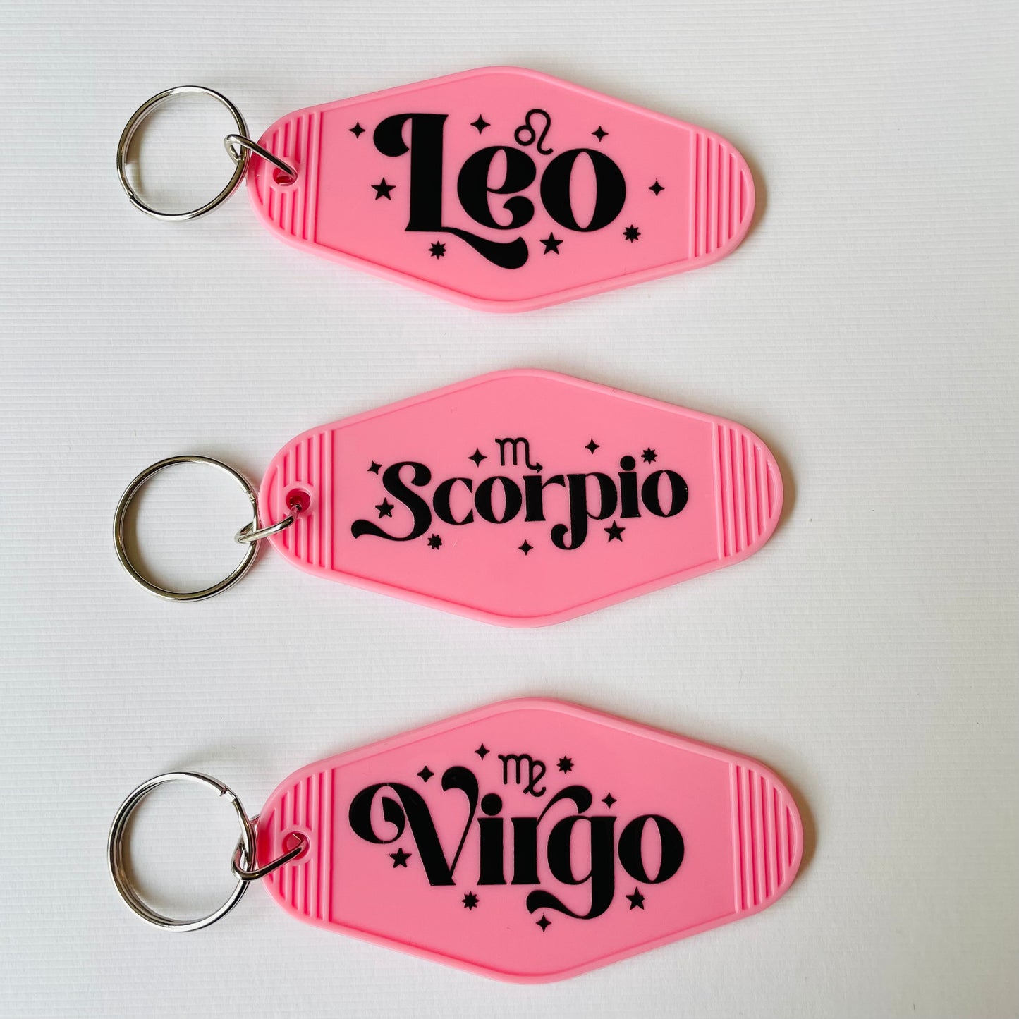 Hotel / Motel Retro Keychain with UV DTF images - Star Signs