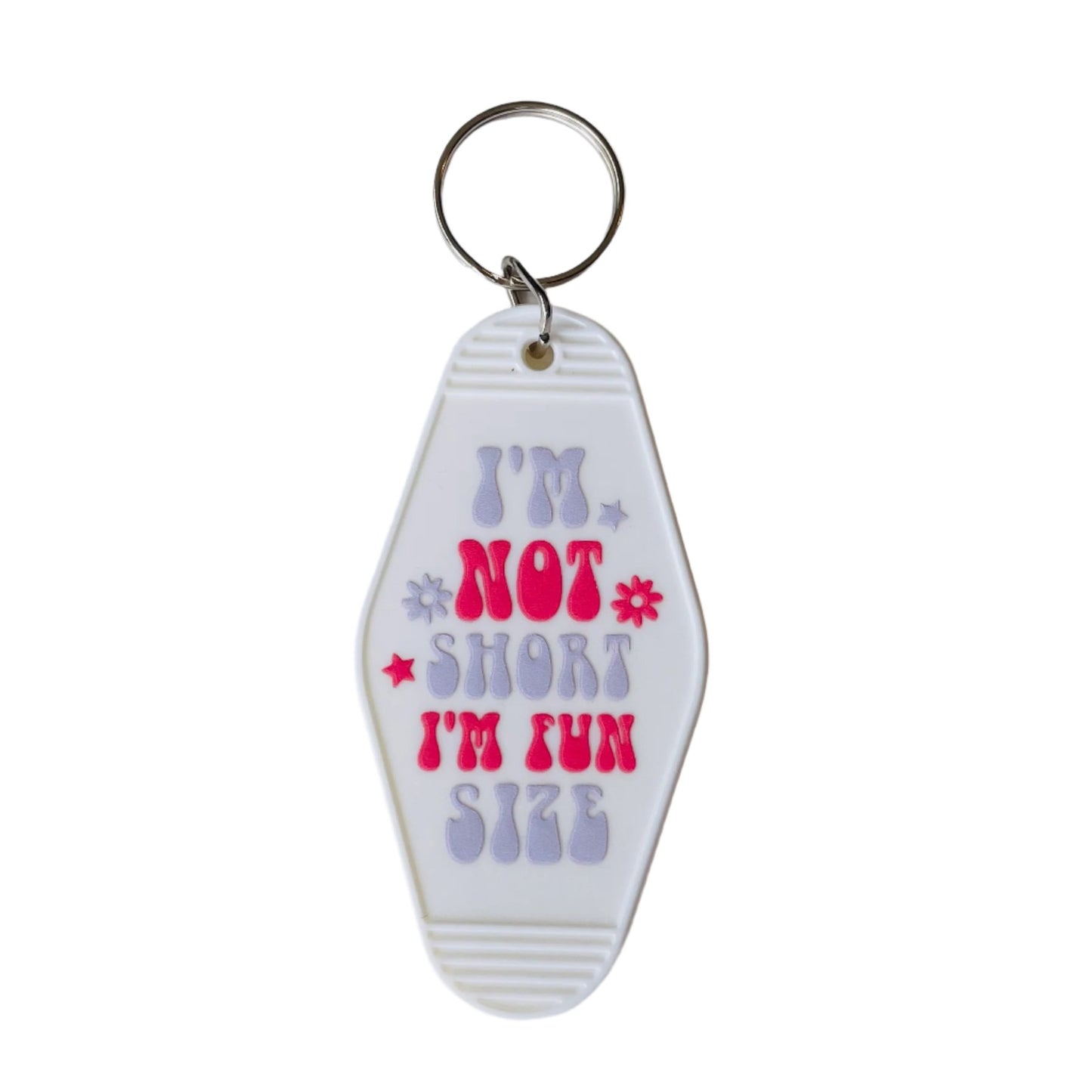 I'm Not Short I'm Fun Size Hotel / Motel Retro Keychain with UV DTF images