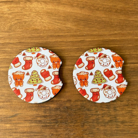 Christmas Kawaii Car Coasters Pack of 2