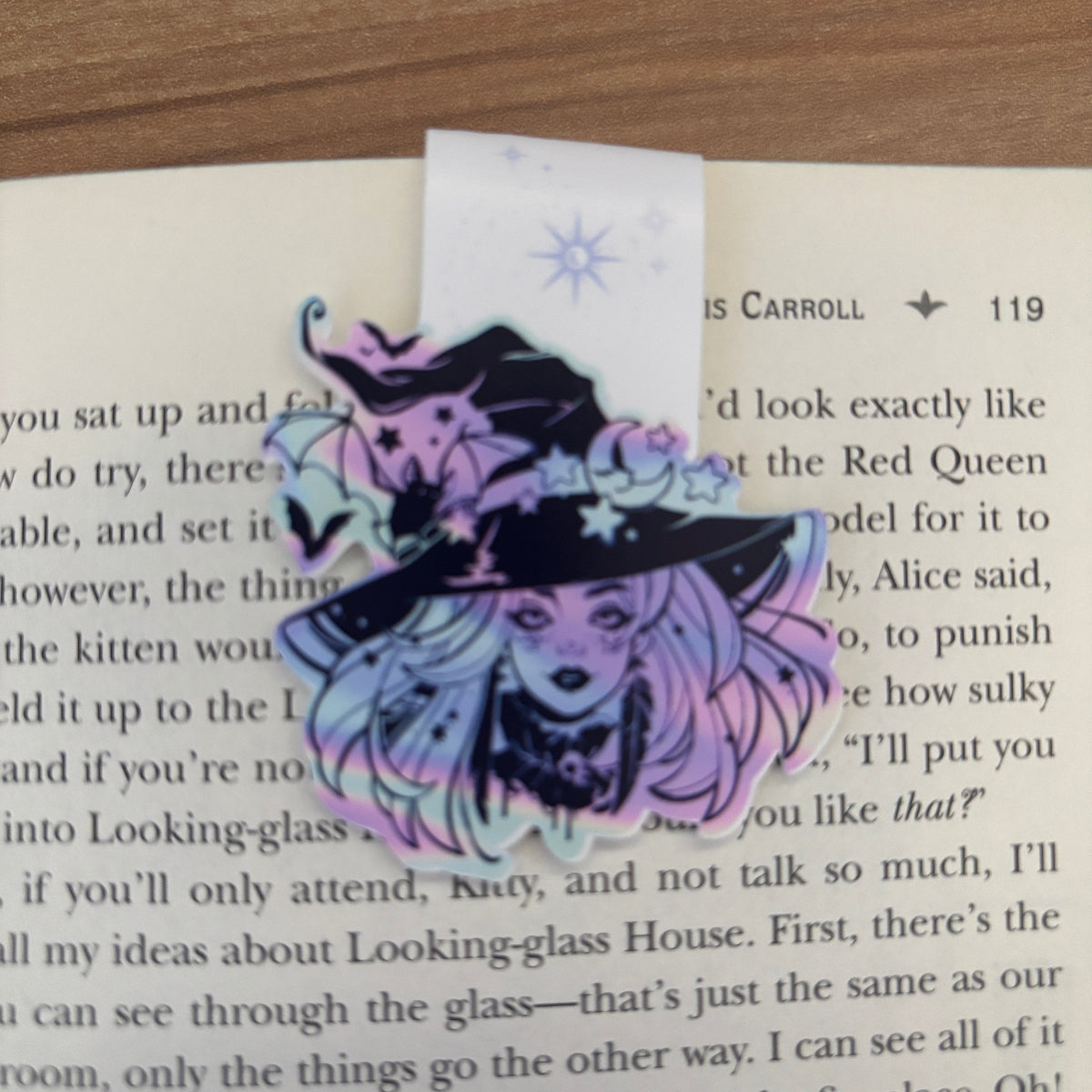 whimsical witch magnetic bookmark