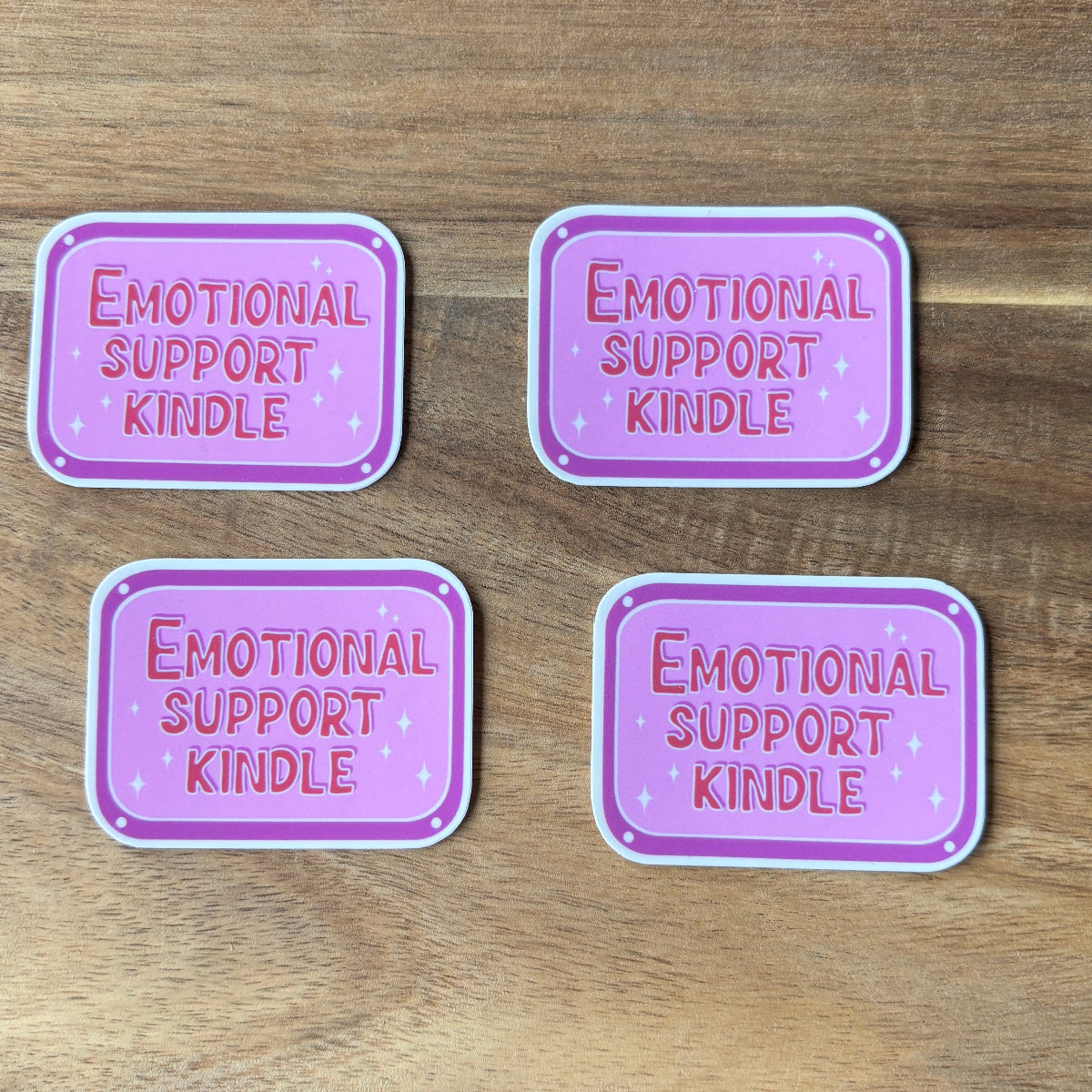 Emotional Support Kindle Vinyl Die Cut Laminated Sticker (2 Sizes)