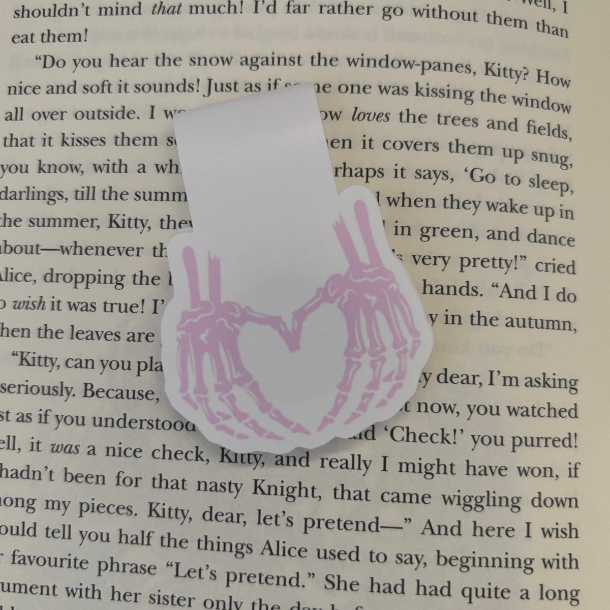 Skeleton Hands making a Heart Magnetic Bookmark