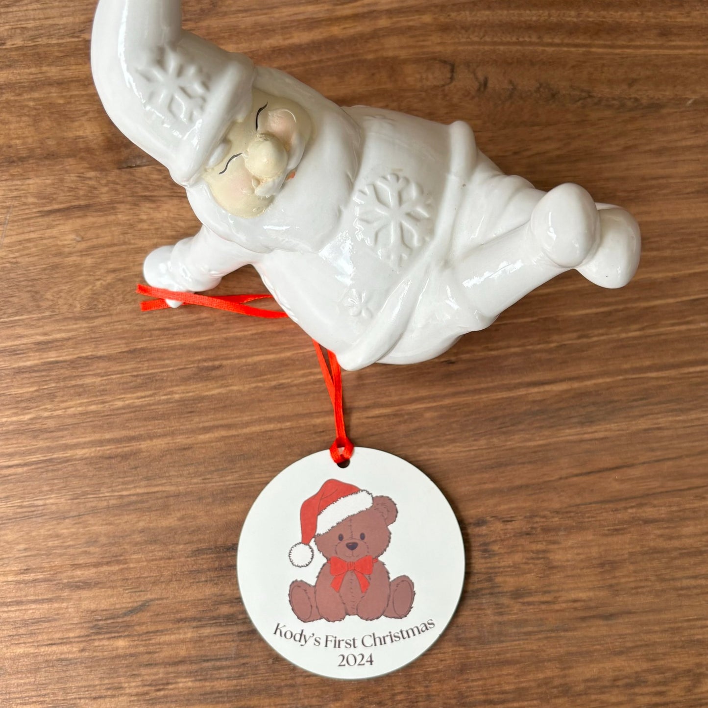 Personalised Bear First Christmas Ornament