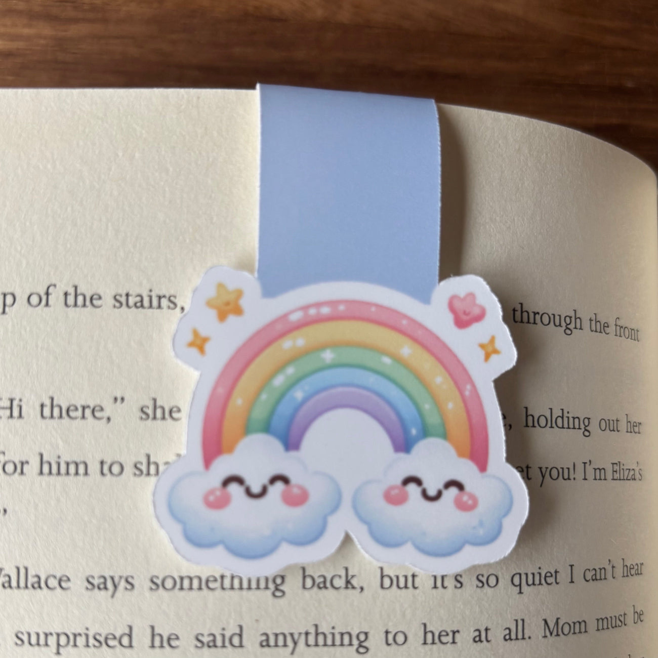 Rainbow with Clouds Magnetic Bookmark