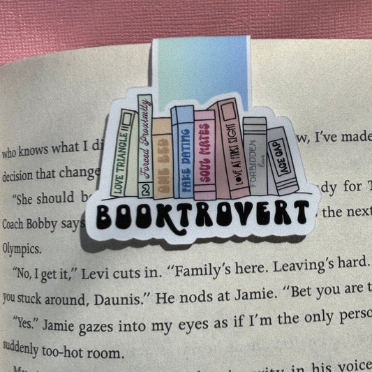 Booktrovert with Books Magnetic Bookmark