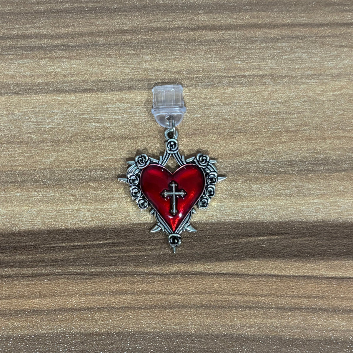 Heart with Cross Kindle Charm