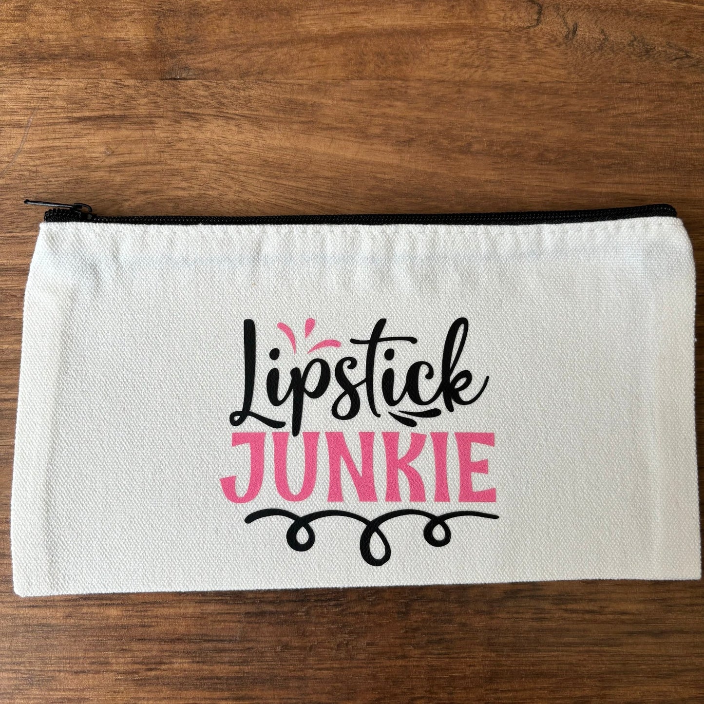 Lipstick Junkie Canvas Zipper Case