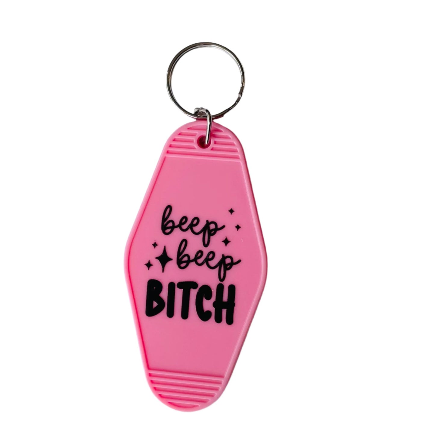 beep beep bitch Hotel / Motel Retro Keychain with UV DTF images