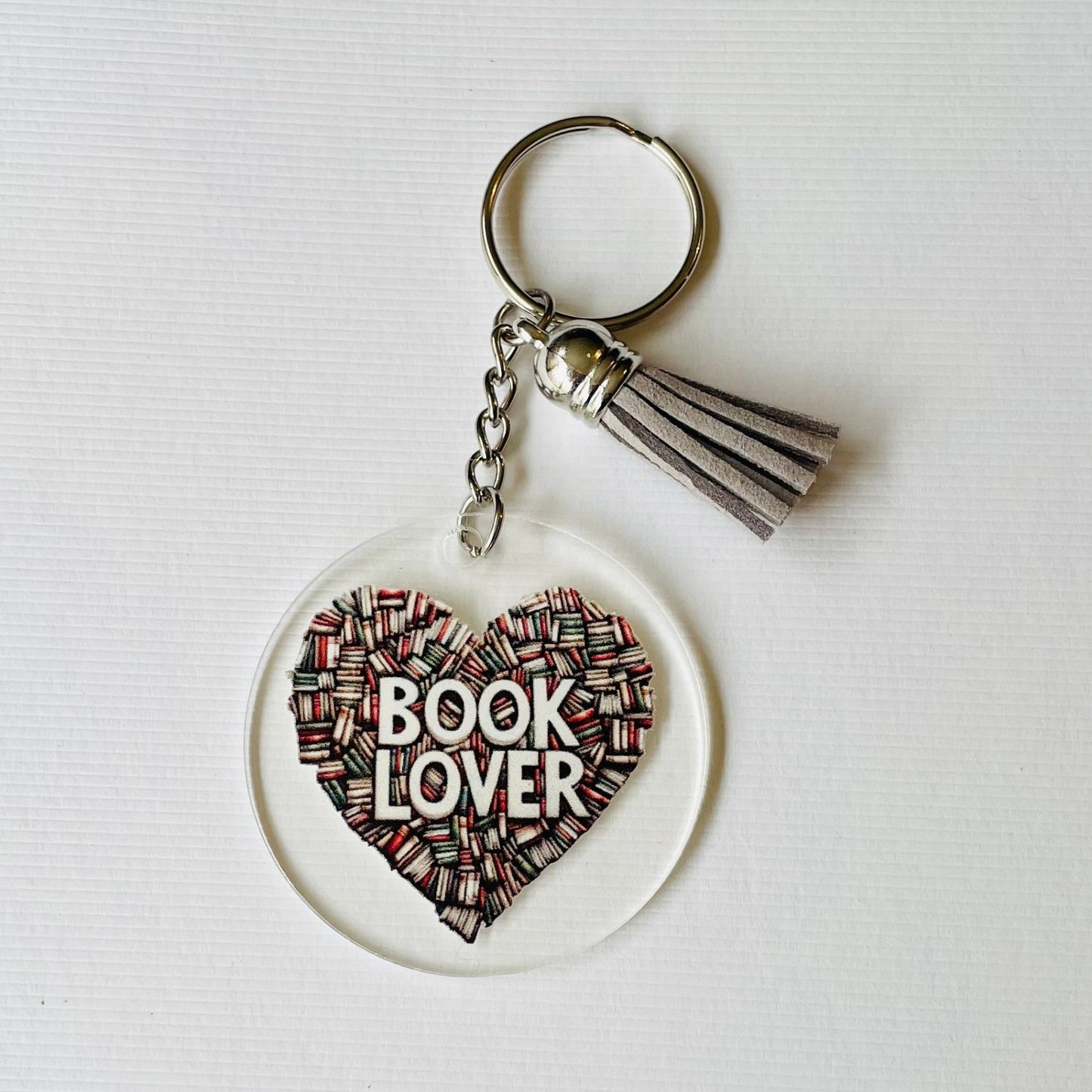 Book Lover Acrylic Keyrings with UV DTF images - Book Themed