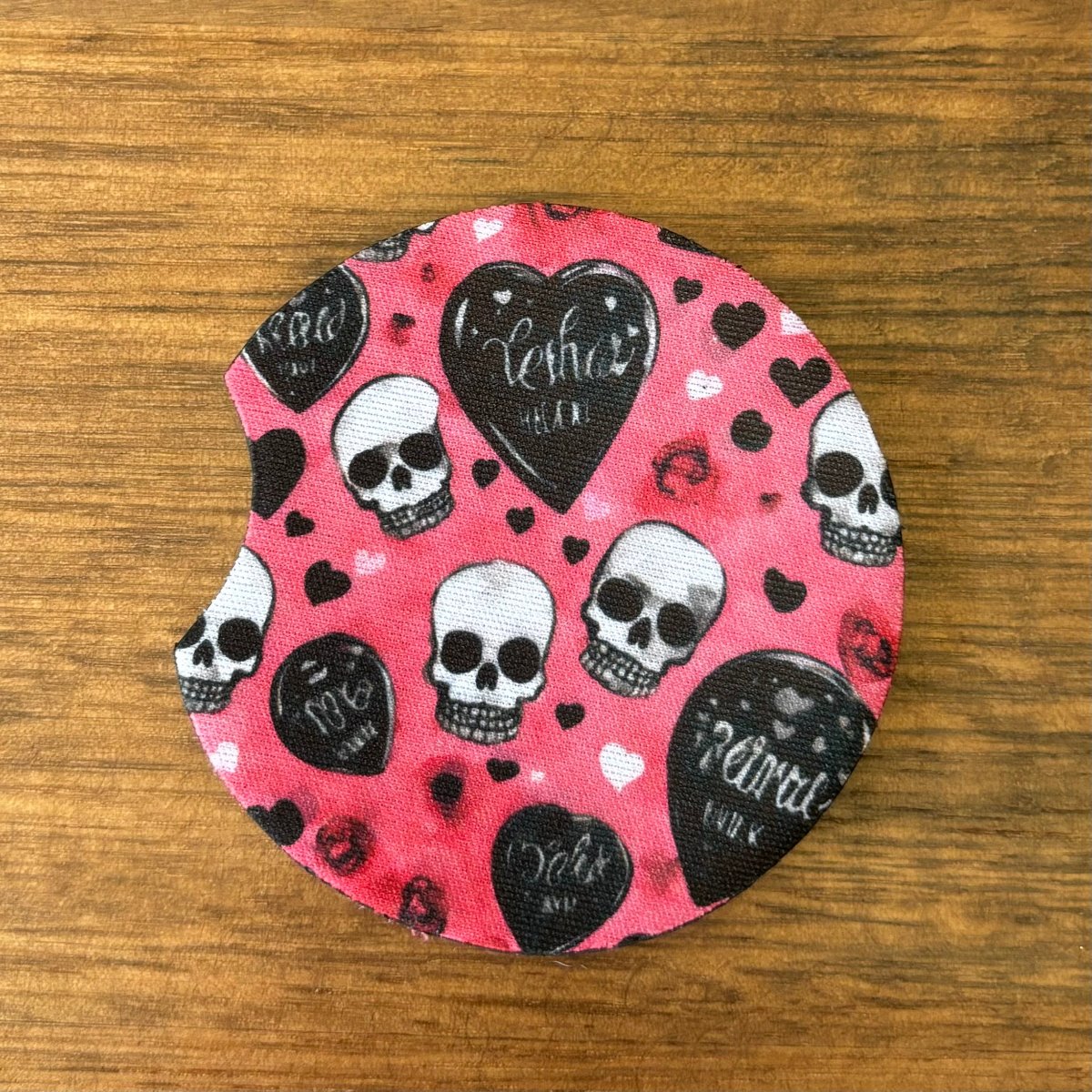 Skull and Hearts Car Coasters Pack of 2