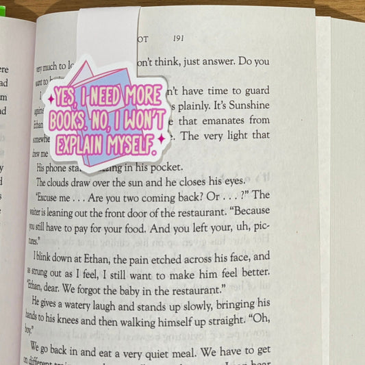 yes i need more books magnetic bookmark
