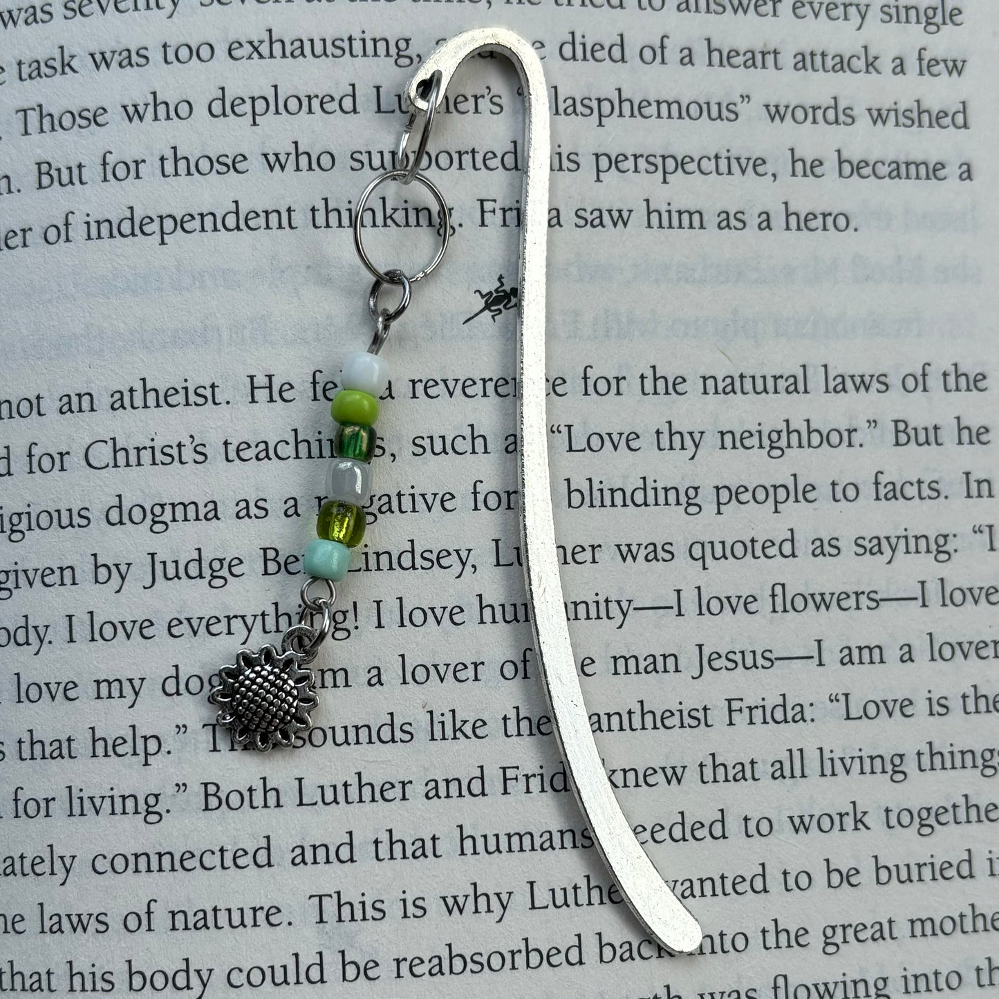 Tibetan Silver Hook Bookmark with Beads and Charm - 3 available