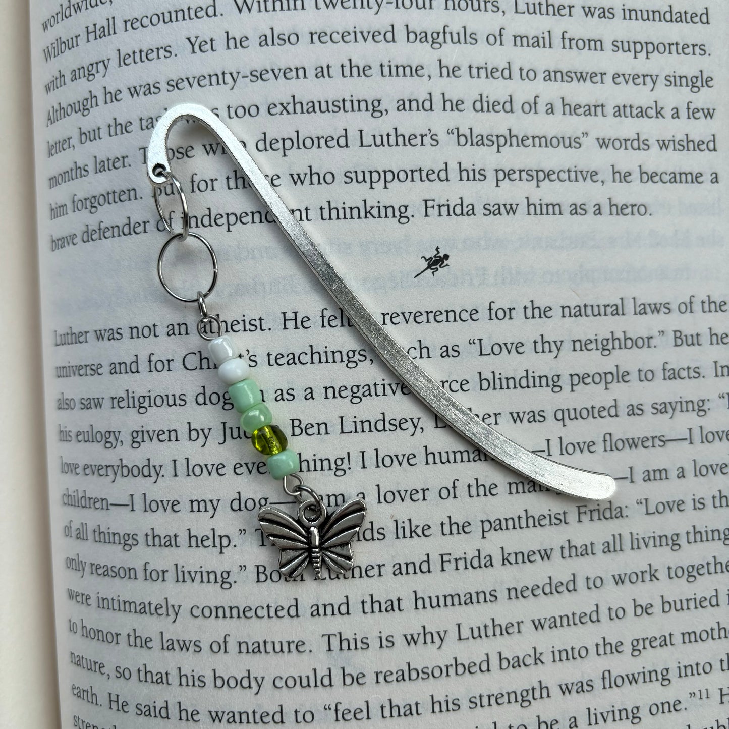 Tibetan Silver Hook Bookmark with Beads and Charm - 3 available