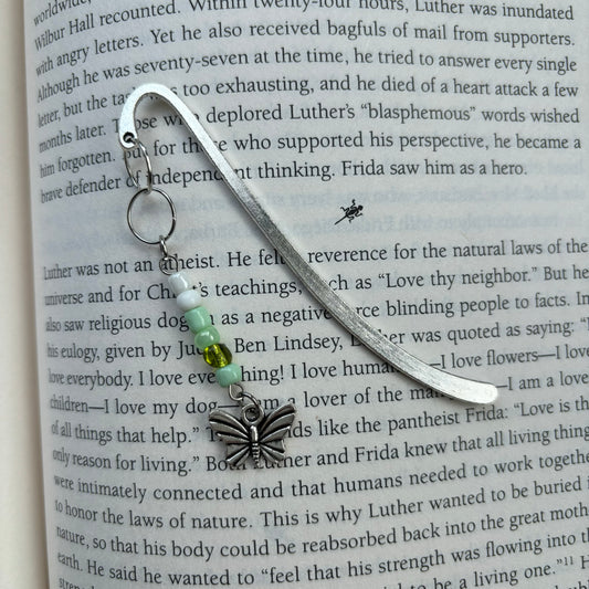 Tibetan Silver Hook Bookmark with Beads and Charm - 3 available
