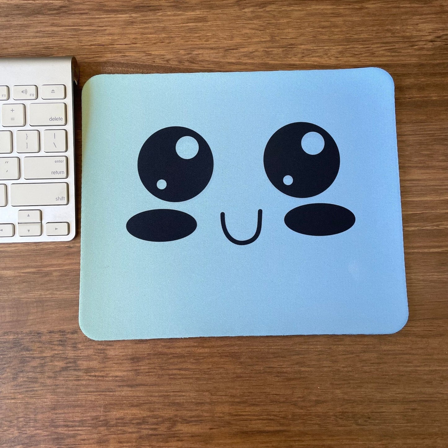 Blue Mousepad, Non Slip Surface Cute Faces