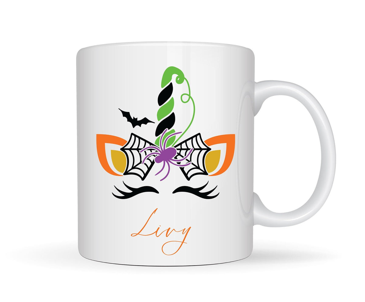 Unicorn Personalized White Ceramic Mugs 11oz, present for child or adult, personalised mugs, coffee mug, tea cup, unicorns, flowers, magical