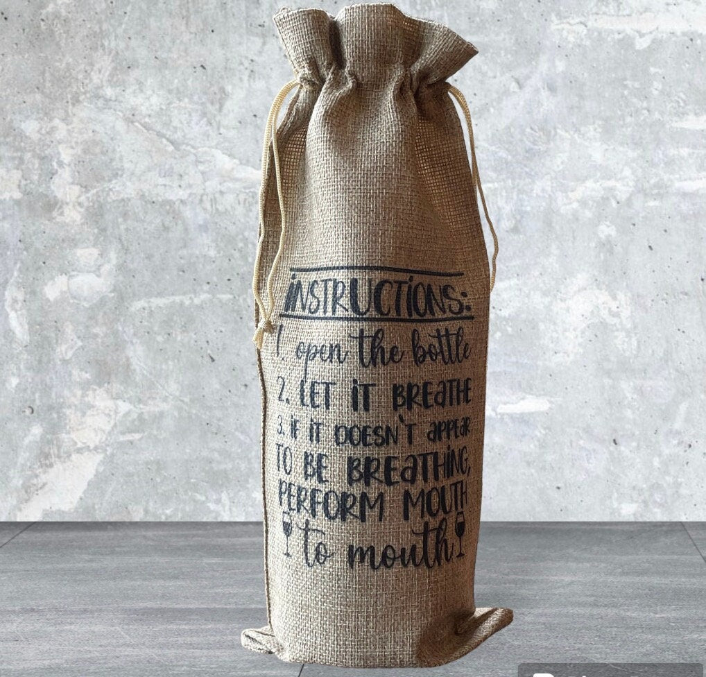 Instructions Burlap Wine Bag