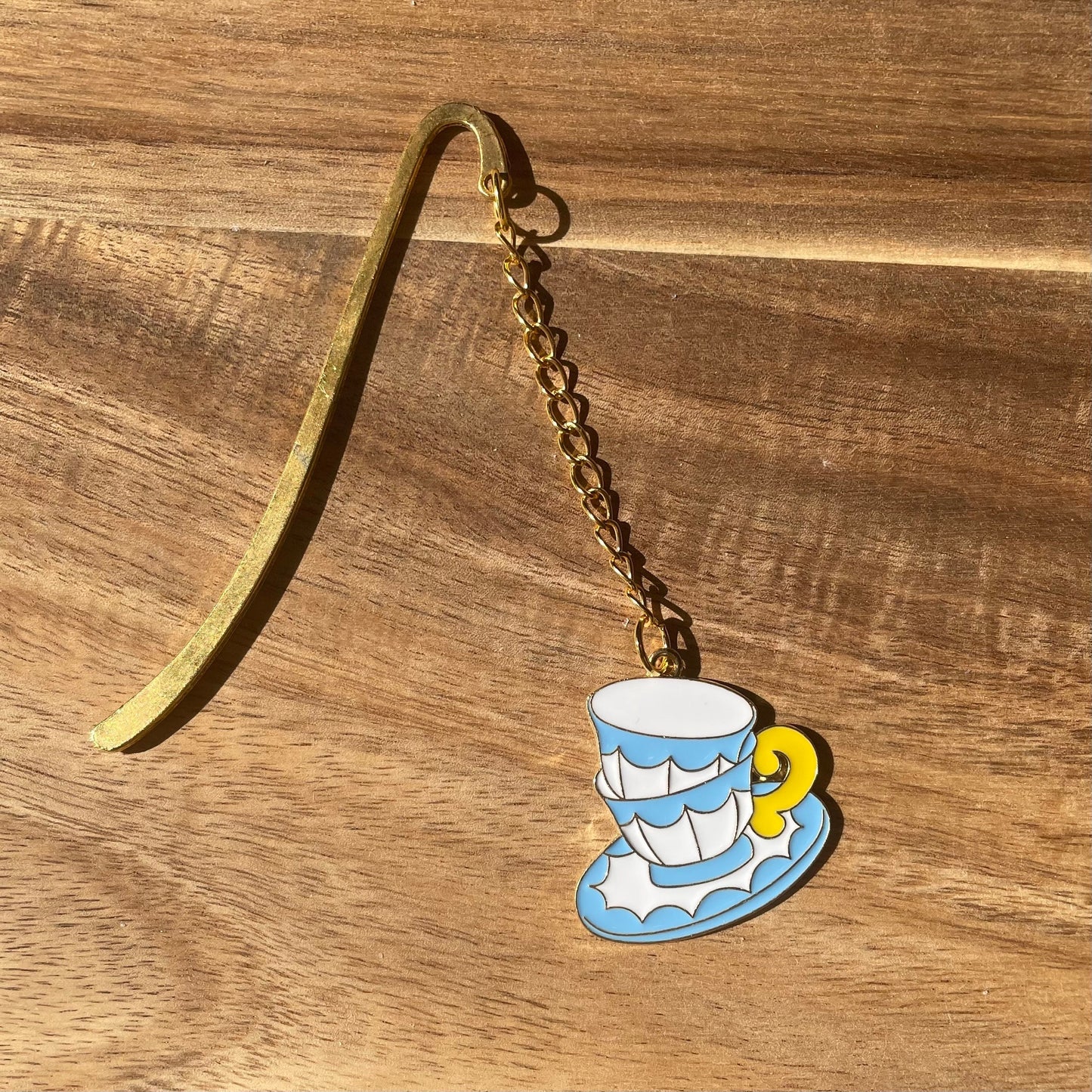 Alice in Wonderland Themed Gold Hook Bookmark
