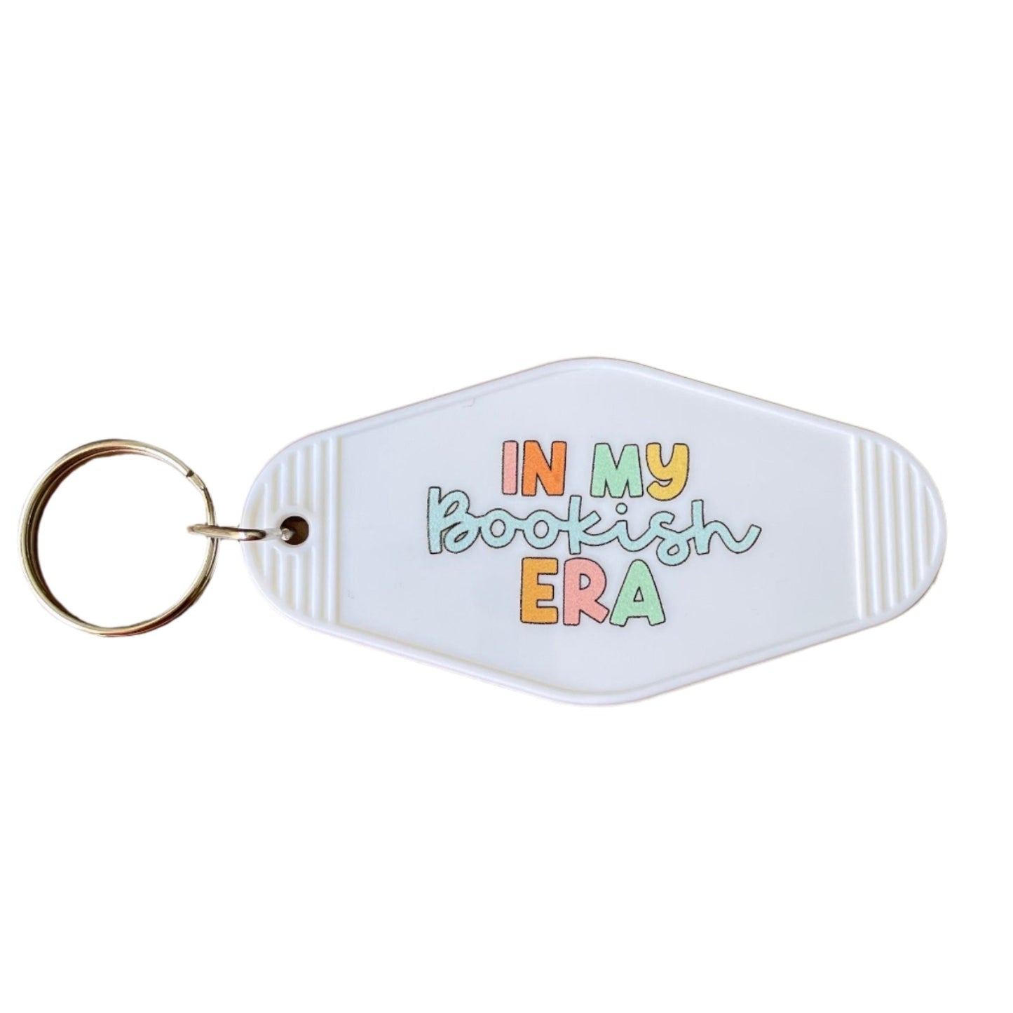 In My Bookish Era Hotel / Motel Retro Keychain with UV DTF images