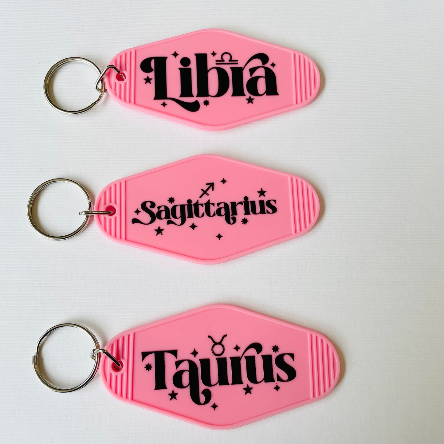 Hotel / Motel Retro Keychain with UV DTF images - Star Signs