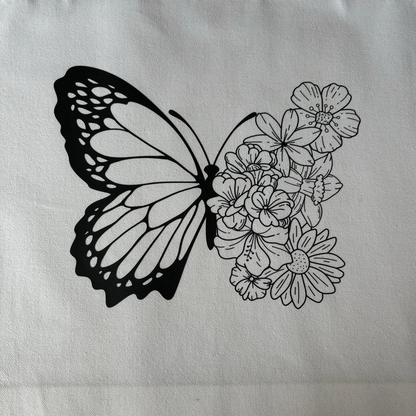 Butterfly Flowers Tote Bag
