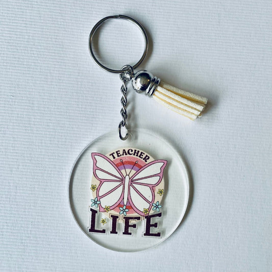 Teacher Life Acrylic Keyrings with UV DTF images - Teacher Themed