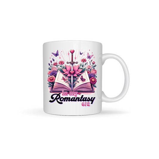 In My Romantasy Era Reading Themed Designs White Ceramic Mugs 11oz or 15oz
