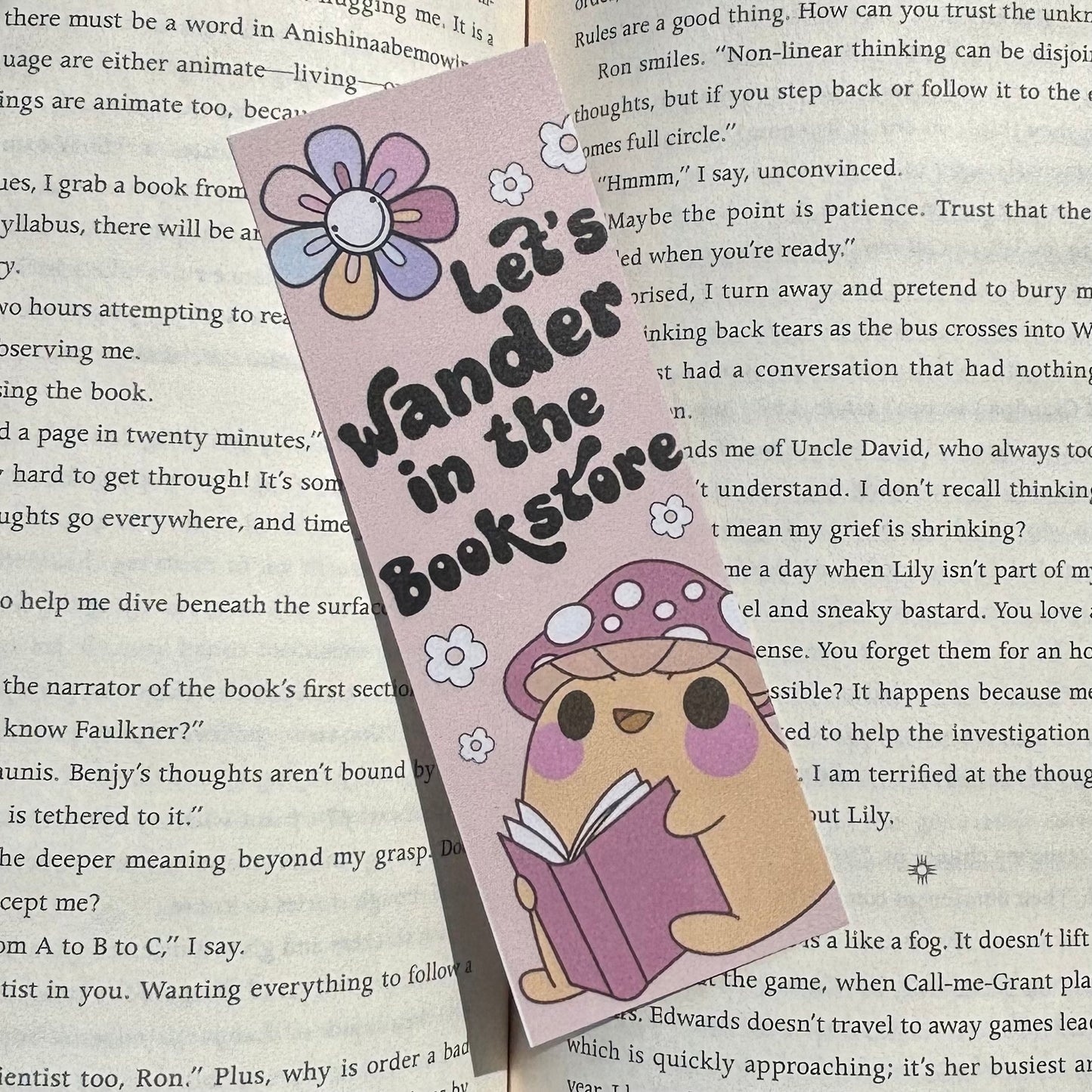 Let's Wander in the Bookstore Laminated Bookmark