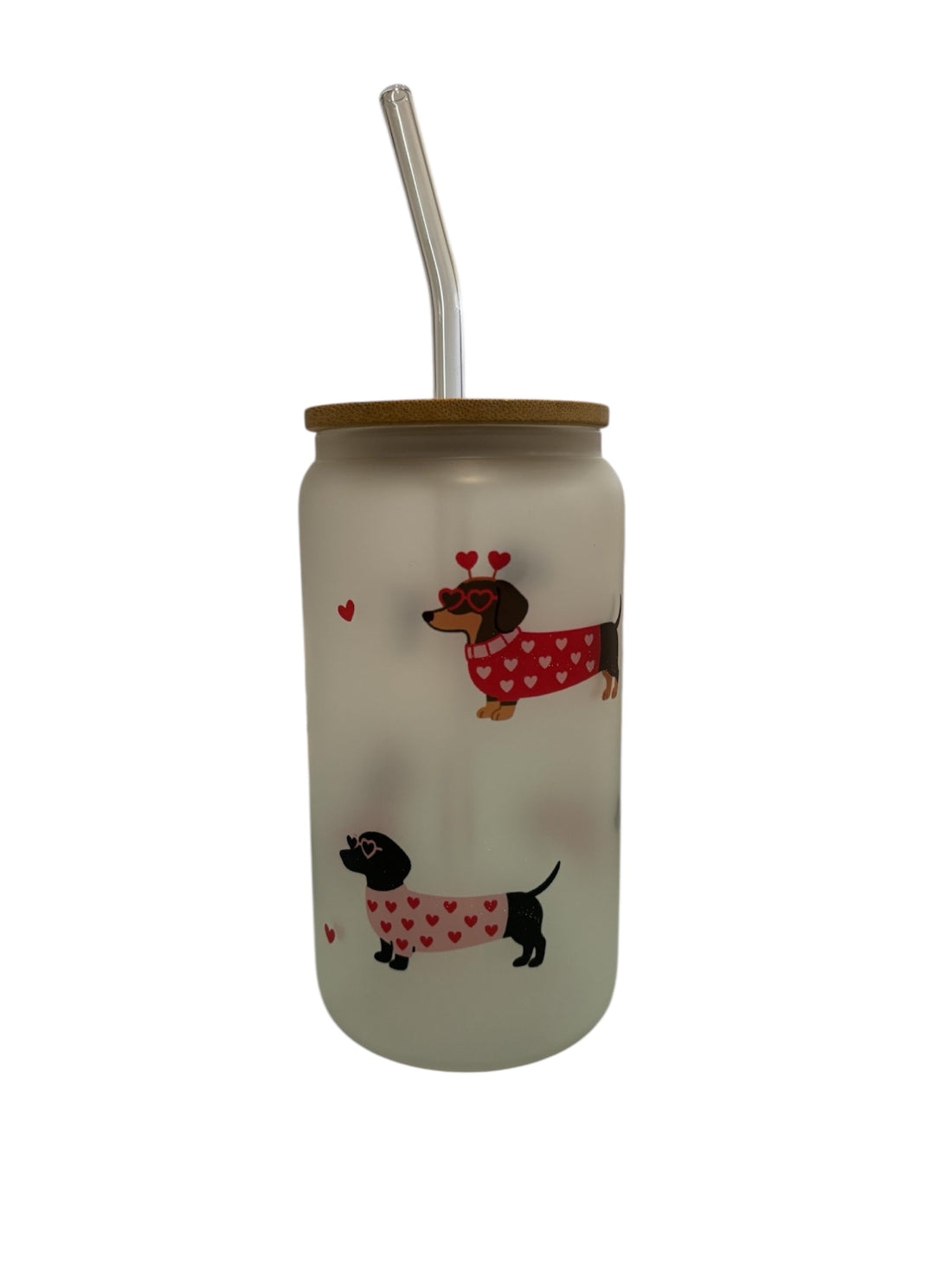 sausage dogs with heart jumpers libbey cup