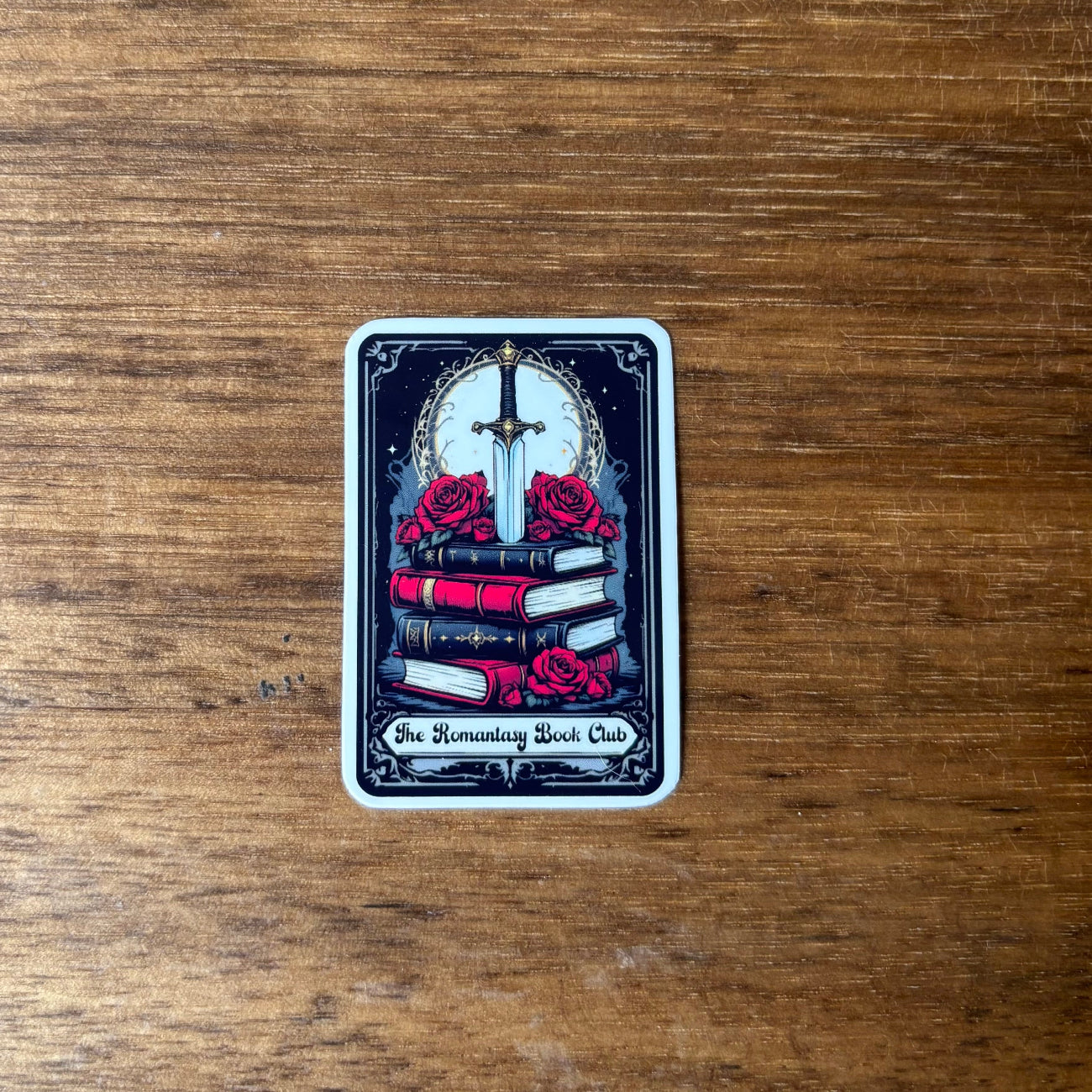 The Romantasy Book Club Tarot (Black) Vinyl Die Cut Laminated Sticker