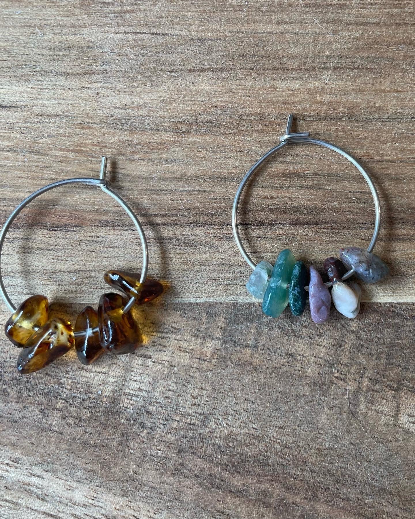 Individual Silver 20mm Wine Glass Charm Rings, Crystals and Stones