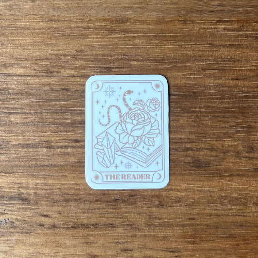 The Reader Tarot (White/Gold) Vinyl Die Cut Laminated Sticker