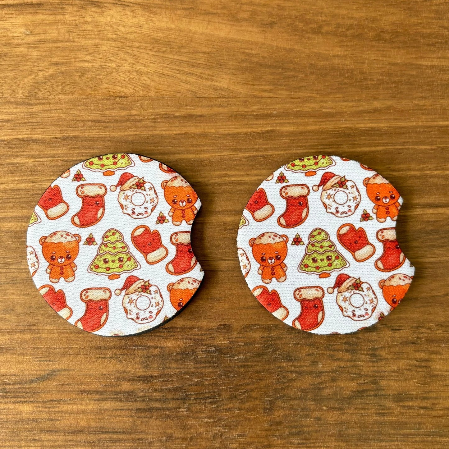 Christmas Kawaii Car Coasters Pack of 2