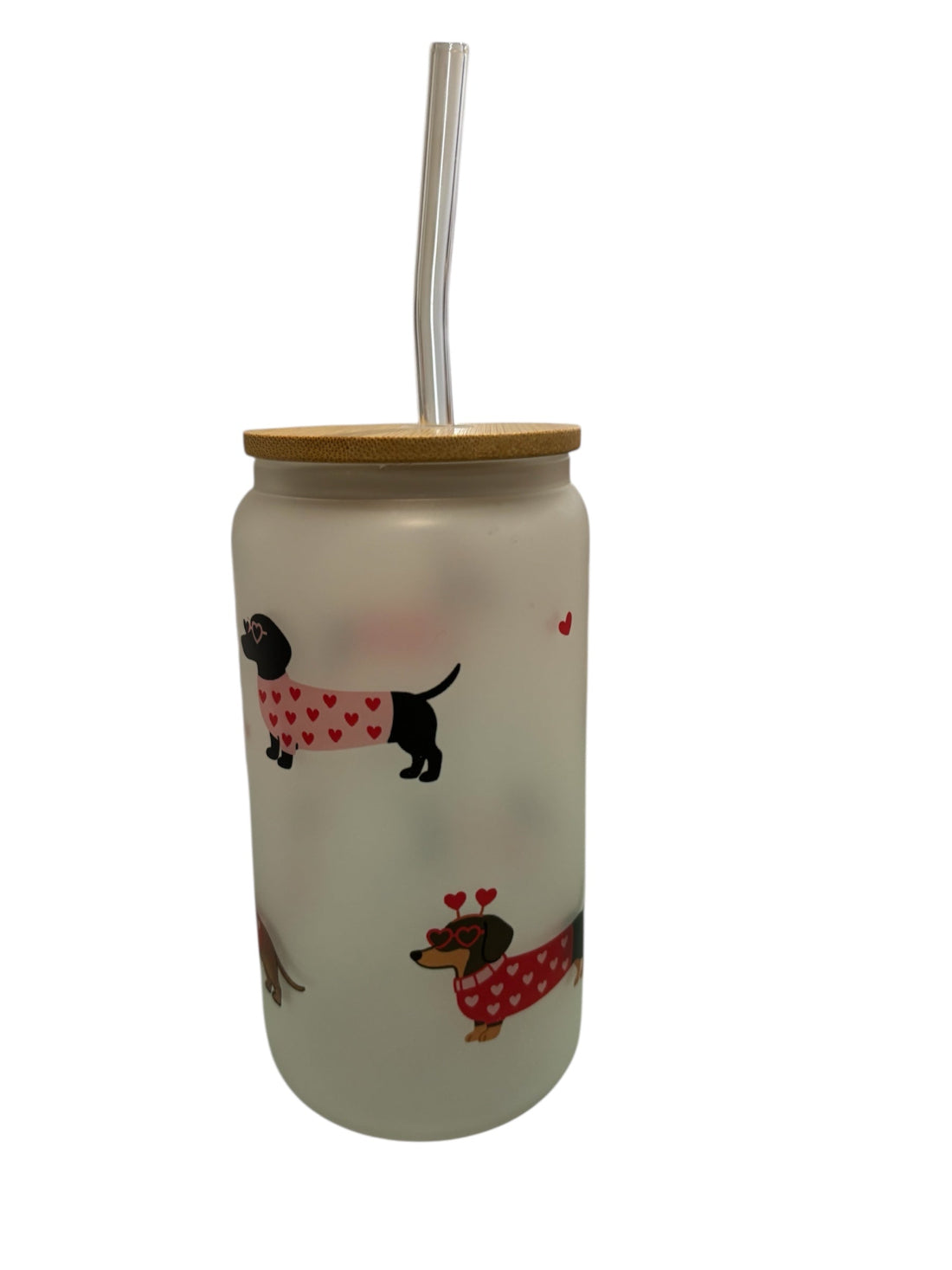 sausage dogs in heart jumpers libbey