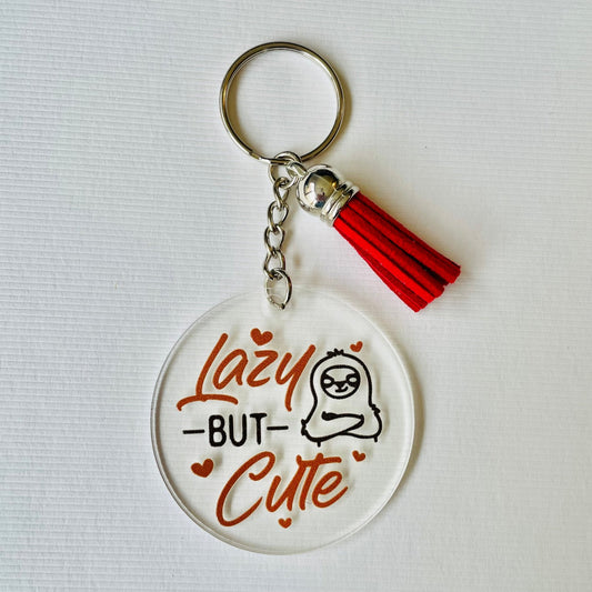 Lazy But Cute Acrylic Keyrings with UV DTF images - Sloth Themed