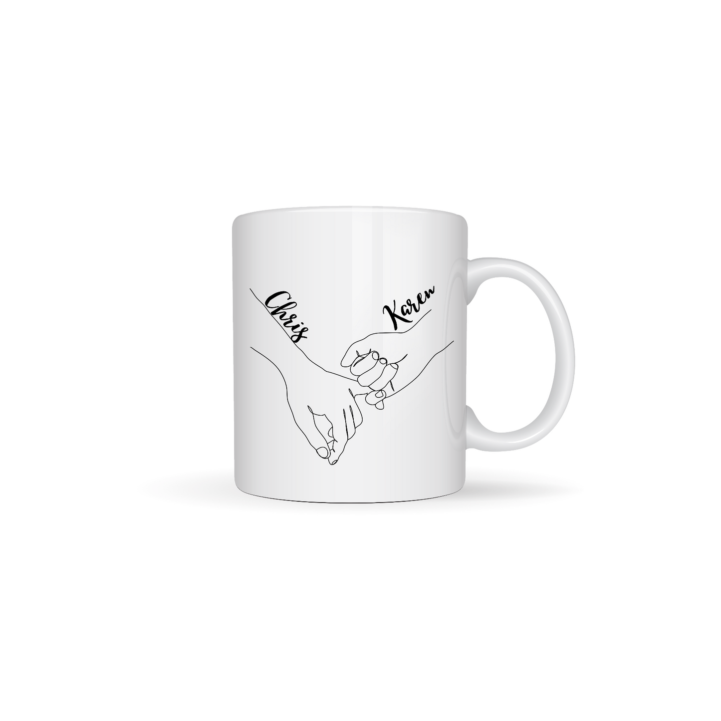 Holding Hands Themed Designs White Ceramic Mugs 11oz or 15oz