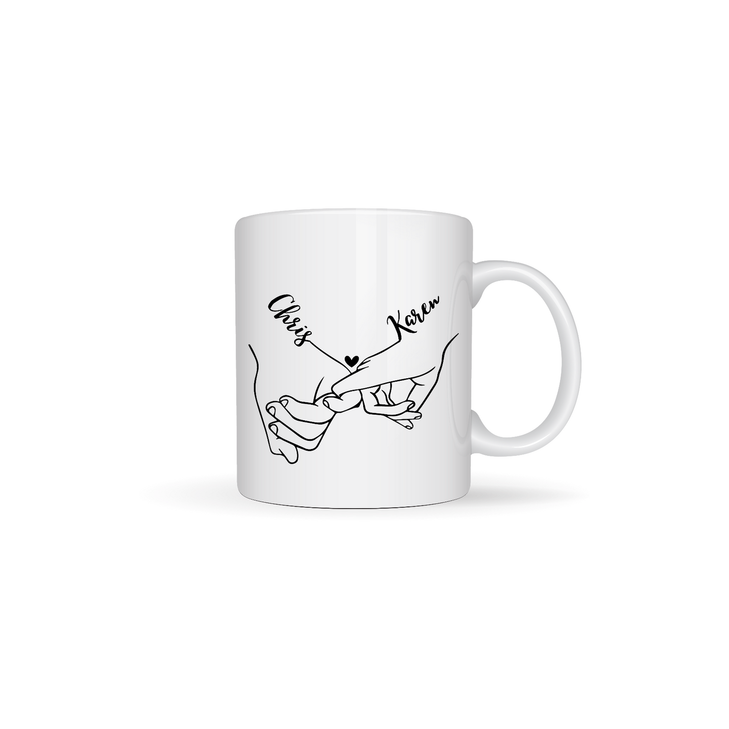 Holding Hands Themed Designs White Ceramic Mugs 11oz or 15oz