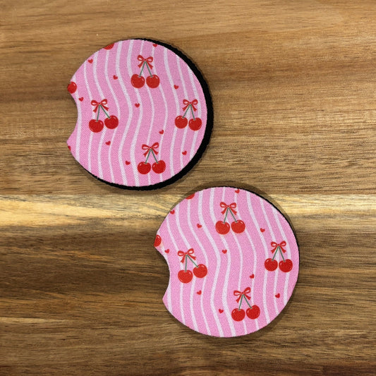cherry car coasters