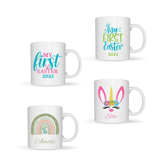 First Easter Personalised White Ceramic Mugs 11oz or 15oz