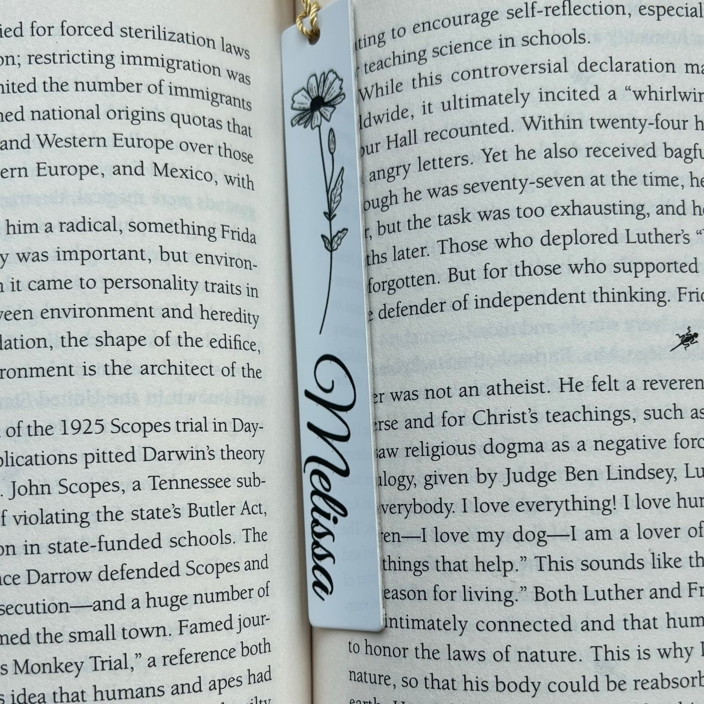 Personalised Double Sided Metal Sublimated Bookmarks with Gold Tassel