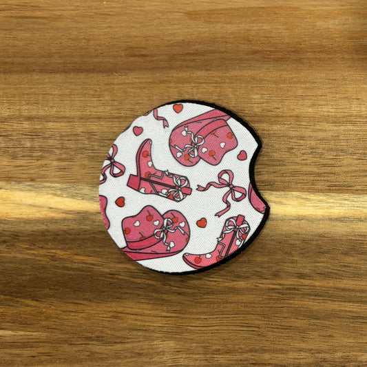 cowboy boots and hat car coaster